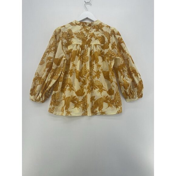 Banana Republic Women's Yellow Floral Blouse Size S - Picture 2 of 9